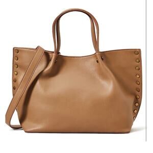 The Drop Women’s Hillary Tote Bag Mushroom Tan Pleather Large Purse